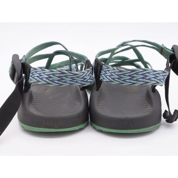 Chaco ZX2 Womens 8 Sandals Strappy Green Toe Ring Sport Slingback Vibram Sole - Picture 7 of 10